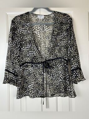 Vintage Y2K David Warren Silk Sheer Top